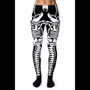 Killstar T-Rex Dinosaur Bone Leggings - Halloween Skeleton XL